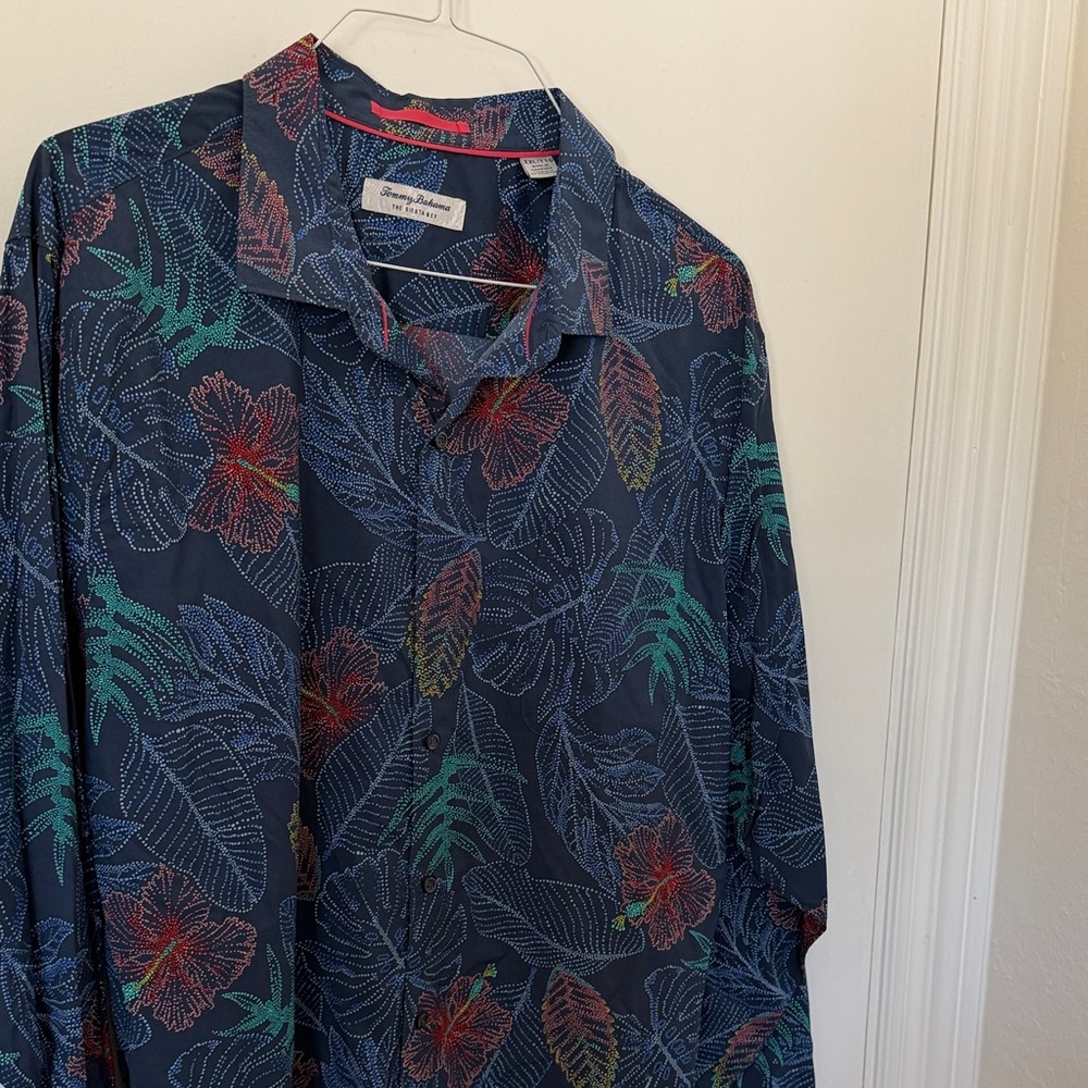 Tommy Bahama Navy Tropical Floral Button-Down